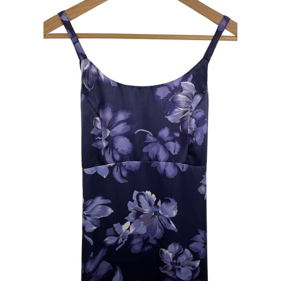 Jodi Michaels Purple Floral Slip Maxi Dress w/Matching Chiffon Jacket Size 9/10 - Picture 10 of 14